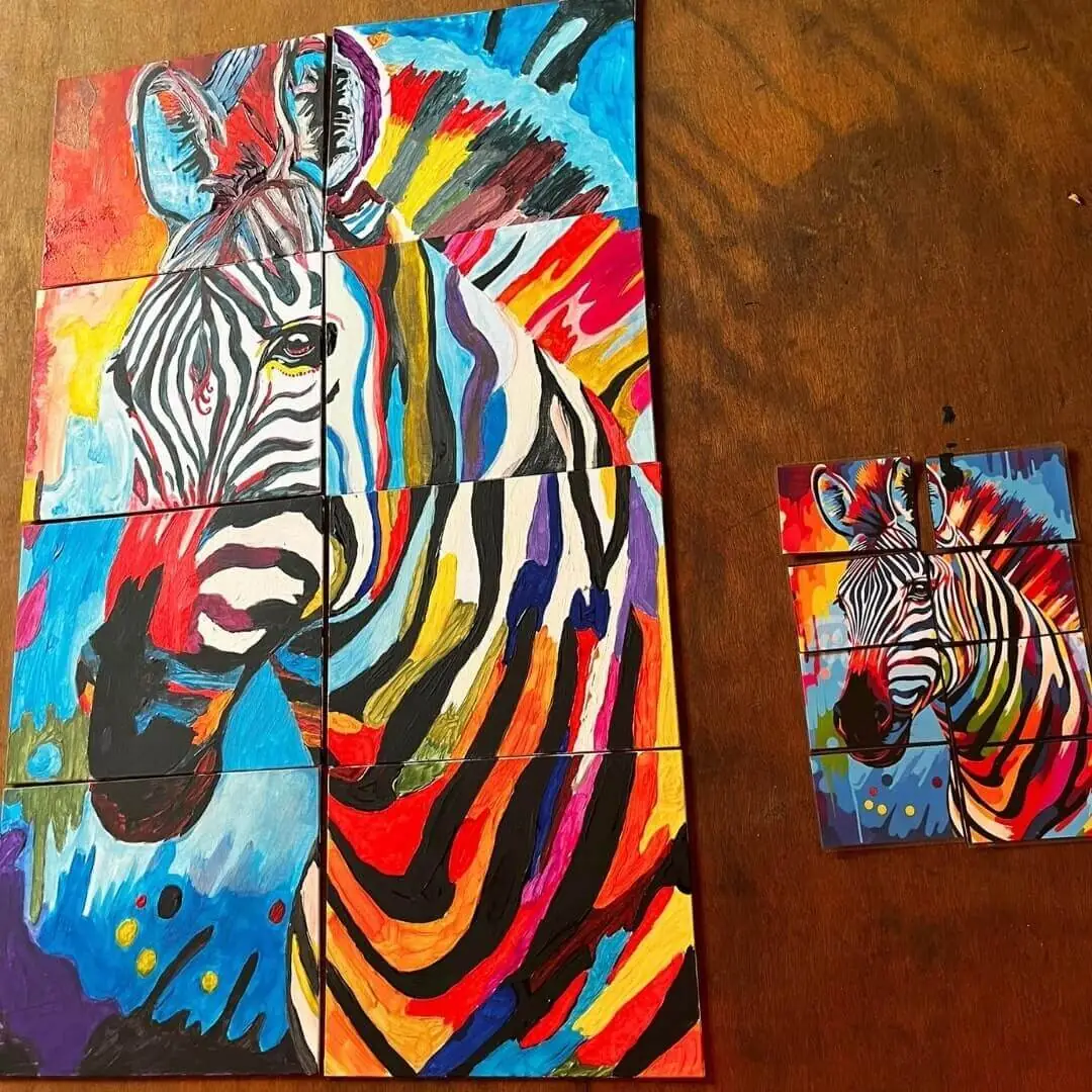 puzzelschilderij-van-een-zebra Cocktail workshop Scheveningen